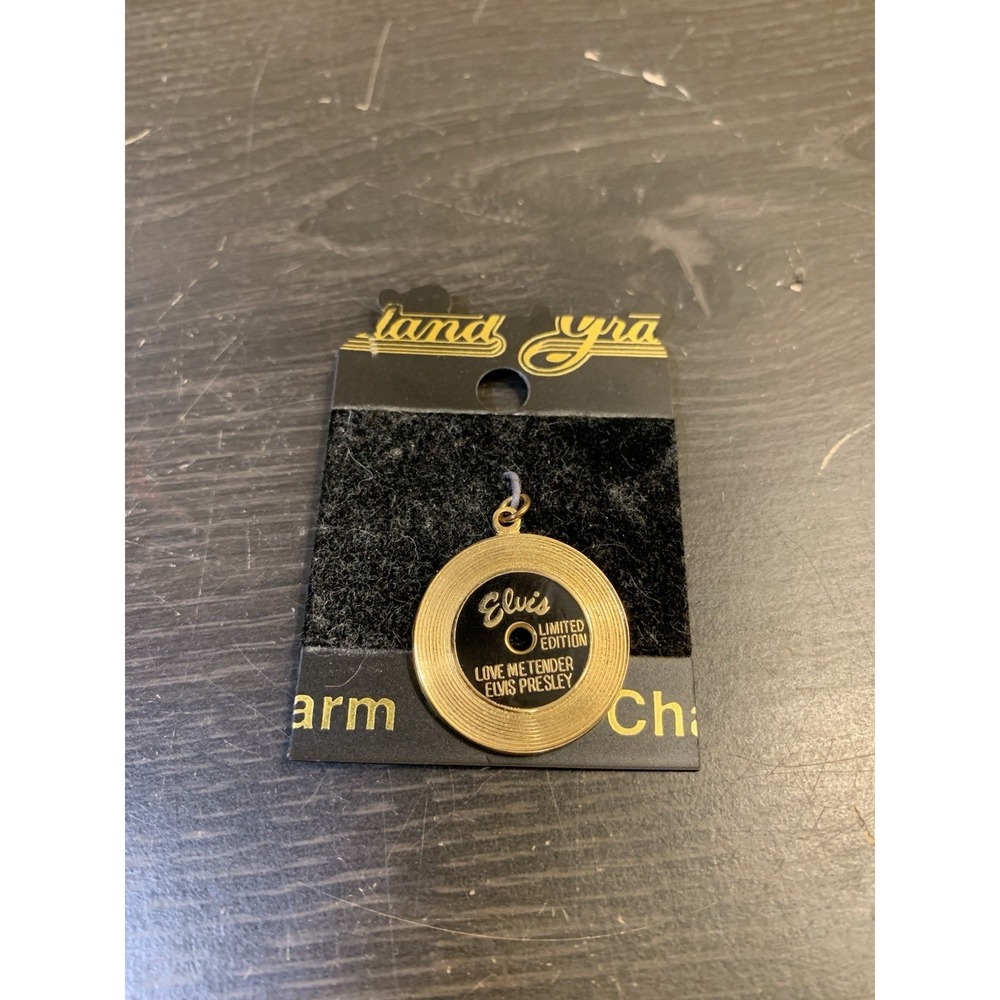 Elvis Presley Gold Record Charm Pendant Love Me Tender Limited Edition